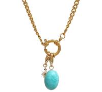 HHRLCH 14K Gold Filled Beach Charm Necklace For Women and Men, Palm Red Chili Heart Charms Pendant Necklace, Cowboy Shell Necklace Summer Beach Cool Charm, Blue Natural Stone Star Necklace