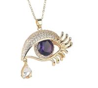HHRLCH 14K Gold Filled Evil Eye Necklace For Women and Men, 8 Colors Big Crystal Evil Eye Necklaces O Chain Necklace Lucky Turkish, Eyeball Necklace Eye of Horus Layered Necklace