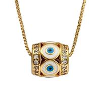 HHRLCH 14K Gold Filled Evil Eye Necklace For Women and Men, Lucky Eye Colorful Drip Oil Turkish Evil Eye Necklace Necklace, Lucky Eye Colorful Evil Eye Pendant Necklace Dainty Chain Necklace