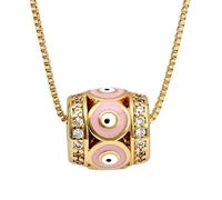 HHRLCH 14K Gold Filled Evil Eye Necklace For Women and Men, Lucky Eye Colorful Drip Oil Turkish Evil Eye Necklace Necklace, Lucky Eye Colorful Evil Eye Pendant Necklace Dainty Chain Necklace
