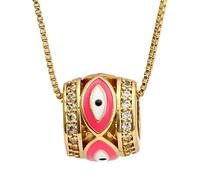 HHRLCH 14K Gold Filled Evil Eye Necklace For Women and Men, Lucky Eye Colorful Drip Oil Turkish Evil Eye Necklace Necklace, Lucky Eye Colorful Evil Eye Pendant Necklace Dainty Chain Necklace