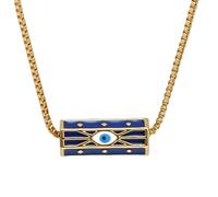 HHRLCH 14K Gold Filled Evil Eye Necklace For Women and Men, Lucky Eye Drip Oil Colorful Evil Eye Pendant Necklace Dainty Chain Necklace, Eyeball Necklace Eye of Horus Layered Necklace