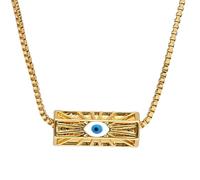HHRLCH 14K Gold Filled Evil Eye Necklace For Women and Men, Lucky Eye Drip Oil Colorful Evil Eye Pendant Necklace Dainty Chain Necklace, Eyeball Necklace Eye of Horus Layered Necklace