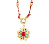 HHRLCH 14K Gold Filled Evil Eye Necklace For Women and Men, Star Celestial Blue Green Evil Eye Pendant Long Knot Beaded Necklace, Eyeball Necklace Eye of Horus Layered Necklace