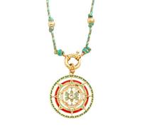 HHRLCH 14K Gold Filled Evil Eye Necklace For Women and Men, Star Celestial Blue Green Evil Eye Pendant Long Knot Beaded Necklace, Eyeball Necklace Eye of Horus Layered Necklace