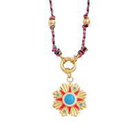 HHRLCH 14K Gold Filled Evil Eye Necklace For Women and Men, Star Celestial Blue Green Evil Eye Pendant Long Knot Beaded Necklace, Eyeball Necklace Eye of Horus Layered Necklace