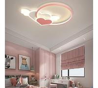HHRLCH 19.68 Inch Ceiling Light Circle Flush Mount Ceiling Lamp Acrylic Lampshade Chandelier Dimmable Close to Ceiling Chandeliers 3-Color Light Change Mode for Kids Room (Color : Pi/Pink
