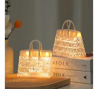 HHRLCH 2 Pcs Children Warm White - Handbag Acrylic Table Lamp Battery Operated Crystal Optic Decorative Cordless Ambience Bedside Lamp