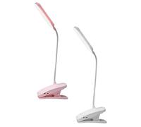 HHRLCH 2pcs Rechargeable USB Desk Lamps Light for Study Home Reading Eye-Caring Dimmable Brightness Aesthetic Table Lamps White Pink