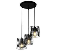 HHRLCH 3-Light Retro Industrial Light Metal Wire Cage Chandelier Lamp Shade Vintage Hanging Ceiling Light Fixture for Kitchen Island Dining Table Farmhouse Hallway Bedroom 3Xe27 Lighti/a