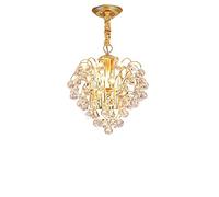 HHRLCH 3-Lights American Rural Glass Crystal Iron Chandeliers Restaurant Hall Ceiling Droplight Home Entrance Balcony Aisle Decoration Hanging Device