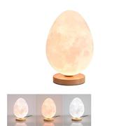 HHRLCH 3D Printed Moon Lamp Wood Table Light with Dino Egg G9 Socket Ideal for Bedroom Living Room Office - 18cm