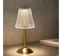 HHRLCH 3W Rechargeable Table Lamp - Crystal Dimmable with 3 Colors Touch Control Romantic for Living Room Bedroom and Garden