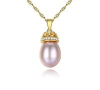 HHRLCH Accessorie Necklace for Women Purple Fresh Water Pearl Trendy Minimalist Women's Pendant Necklaces Unique Dainty Korean