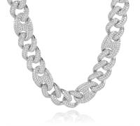 HHRLCH Accessories Extra Shiny Hip Hop for Men, Width 20mm Big Iced out Chain, Solid Thick Mens Miami Cuban Link Necklace, 16-24 Inches Box Included