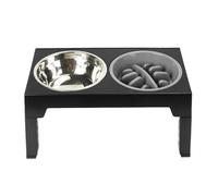 HHRLCH Adjustable Elevated Double for Food & Water Feeding Raised Dog Dishware Floating Slow Feeder Pet Bowl