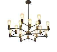 HHRLCH American Country Molecular Chandelier Vintage Wrought Iron Industrial Ceiling Light Creative Network Cstar Retro Living Room Restaurant Geometric Droplight Device/16Lights