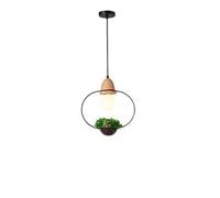 HHRLCH American Country Style Wrought Iron Chandeliers Woody Art Plant Lamp Personality Restaurant Bar Cceiling Lights (Without Plant) Device/Style a