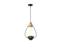 HHRLCH American Country Style Wrought Iron Chandeliers Woody Art Plant Lamp Personality Restaurant Bar Cceiling Lights (Without Plant) Device/Style B