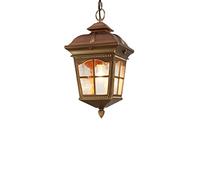 HHRLCH American Country Vintage Outdoor Chandeliers Metal Garden Suspension Light Single Head Waterproof Corridor Hanging Lamp for Aisle Balcony Ceiling Lamp Device/Bronze/L