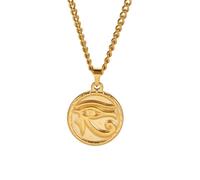 HHRLCH Ancient Egypt Amulet Eye of Horus Necklace For Men Women, Classic All Seeing Eye Necklace - Shiny CZ Eye of Ra Necklace, Illuminati Necklace For Halloween Christmas
