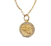 HHRLCH Ancient Egypt Amulet Eye of Horus Necklace For Men Women, Classic All Seeing Eye Necklace - Shiny CZ Eye of Ra Necklace, Illuminati Necklace For Halloween Christmas