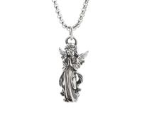 HHRLCH Angel Necklace For Girls, Retro Angel Wing Guardian Pendant Classic Little Girl Praying Necklace Men and Women Charm Jewelry Gift - Guardian Angel Necklace,