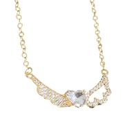 HHRLCH Angel Wing Necklace For Women, Shining Zircon Wing Necklaces - Delicate Angel Wings Necklace Pendant, Angel Necklaces For Women Birthday Valentine Gifts
