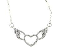 HHRLCH Angel Wing Necklace For Women, Shining Zircon Wing Necklaces - Delicate Angel Wings Necklace Pendant, Angel Necklaces For Women Birthday Valentine Gifts