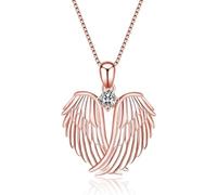 HHRLCH Angel Wings Necklace Guardian Angel Wings Pendant Necklace Birthstone Necklace for Women Girls Christmas Jewelry Gifts - Guardian Angel Pendant, Guardian Angel Necklace, Angel