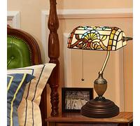 HHRLCH Bankers Lamp Green Lamp Antique Table Lamp Vintage Bankers Lamp Green Glass Desk Lamp Retro with Pull Bedside Lamp Office Lamp Table Light for Office Desk Livingroom C