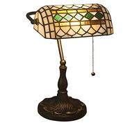HHRLCH Bankers Lamp Green Lamp Antique Table Lamp Vintage Bankers Lamp Green Glass Desk Lamp Retro with Pull Bedside Lamp Office Lamp Table Light for Office Desk Livingroom C