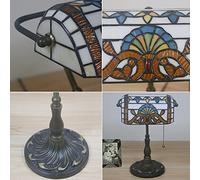 HHRLCH Bankers Lamp Green Lamp Antique Table Lamp Vintage Bankers Lamp Green Glass Desk Lamp Retro with Pull Bedside Lamp Office Lamp Table Light for Office Desk Livingroom B