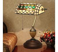 HHRLCH Bankers Lamp Green Lamp Antique Table Lamp Vintage Bankers Lamp Green Glass Desk Lamp Retro with Pull Bedside Lamp Office Lamp Table Light for Office Desk Livingroom C