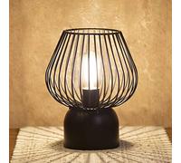 HHRLCH Battery Operated Lamp Battery Powered Cordless Nightstand Lamp with Timer Portable Metal Cage Night Light for Living Room Bedroom Dining Room Patio Hallway Entryway Indoors Outdoors