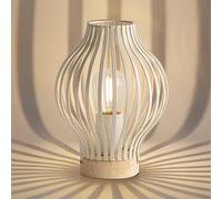 HHRLCH Battery Operated Lamp Battery Powered Cordless Nightstand Lamp with Timer Portable Metal Cage Night Light for Living Room Bedroom Dining Room Patio Hallway Entryway Indoors Outdoors