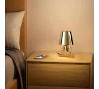 HHRLCH Battery Table Lamp Dimmable Wireless Table Light USB Rechargeable Metal Bedside Lamp with 3 Color Modes & 3 Dimming Levels Portable for Bedroom Children's Room Restaurant