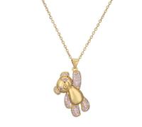 HHRLCH Bear Necklace For Women, Happy Bear Pendant Necklace, Gummy Bear Necklace, Cubic Zirconia Bear Charm, Panda Necklace For Girls, Bear Claw Necklace For Birthday Valentine Mother's Day