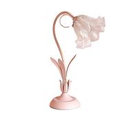 HHRLCH Bedside Stained Glass Flower Table Reading s 4-Way Dimmable Nightstand Desk Lights One-Light 19.6 in/50cm Tall for Bedroom Living Room Office Dresser (Pink)