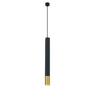 HHRLCH Black Single Head Hanging Lamp Minimalist Cylinder Droplight Light Aluminum Long Tube Chandelier Ceiling Downlight Long Tube Lamp Bar Hall Bedroom Bedside Ligh/4 * 30Cm/Warm Light