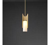 HHRLCH Brushed Brass Light Fixture with Cylindrical Glass Shade Dining Room Chandelier Kitchen Island Bar Decorative Ceiling Light Height Adjustable