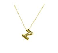 HHRLCH Bubble Necklace For Women and Girls, Delicate Bubble Letter Pendant Accessories R S T U V W X Y Z English Letter Initials Pendant Necklace, Bubble Letter Initial Necklace For Men
