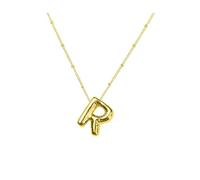 HHRLCH Bubble Necklace For Women and Girls, Delicate Bubble Letter Pendant Accessories R S T U V W X Y Z English Letter Initials Pendant Necklace, Bubble Letter Initial Necklace For Men