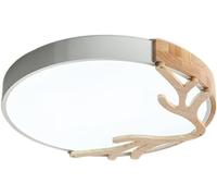 HHRLCH Ceiling Light Ceiling Chandelier Suspension Lamp Fmount Round Wooden Lamp Shade Nordic Style Three-Color Dimmable Acrylic 2700K-6000K Minimalist for Bedroom Kitchen Living Room/Yellow/40