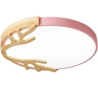 HHRLCH Ceiling Light Ceiling Chandelier Suspension Lamp Fmount Round Wooden Lamp Shade Nordic Style Three-Color Dimmable Acrylic 2700K-6000K Minimalist for Bedroom Kitchen Living Room/Yellow/40