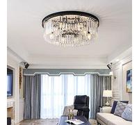 HHRLCH Chandelier European Style Crystal Ceiling Lamp Candle Light Round Chandelier Villa Hotel Dining Living Room /8 60 * 60 * 18 Lowethe Lantern/Black