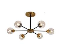 HHRLCH Chandelier Fmount Ceiling Light Glass Ceiling Light Clear Globe Glass Light Vintage Light for Kitchen Dining Room Living Room Bedroom/Gold 1/6T/D 3/8T/D 1/6T