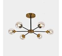 HHRLCH Chandelier Fmount Ceiling Light Glass Ceiling Light Clear Globe Glass Light Vintage Light for Kitchen Dining Room Living Room Bedroom/Gold 1/6T/D 3/8T/D 2/6T