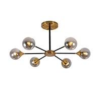 HHRLCH Chandelier Fmount Ceiling Light Glass Ceiling Light Clear Globe Glass Light Vintage Light for Kitchen Dining Room Living Room Bedroom/Gold 1/6T/D 3/8T/D 3/6T