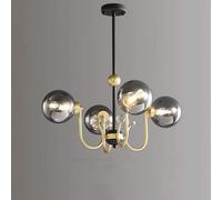 HHRLCH Chandelier Glass Shade Chandelier Ceiling Light Lights Nordic Light Chandeliers Bedroom Retro Lamp For Living Room Dining Room Bedroom Study Lamps/Anthracite/6 Heads/Amber/8 Heads/Amb